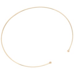 14 Karat Yellow Gold Thin Flexible Choker Necklace
