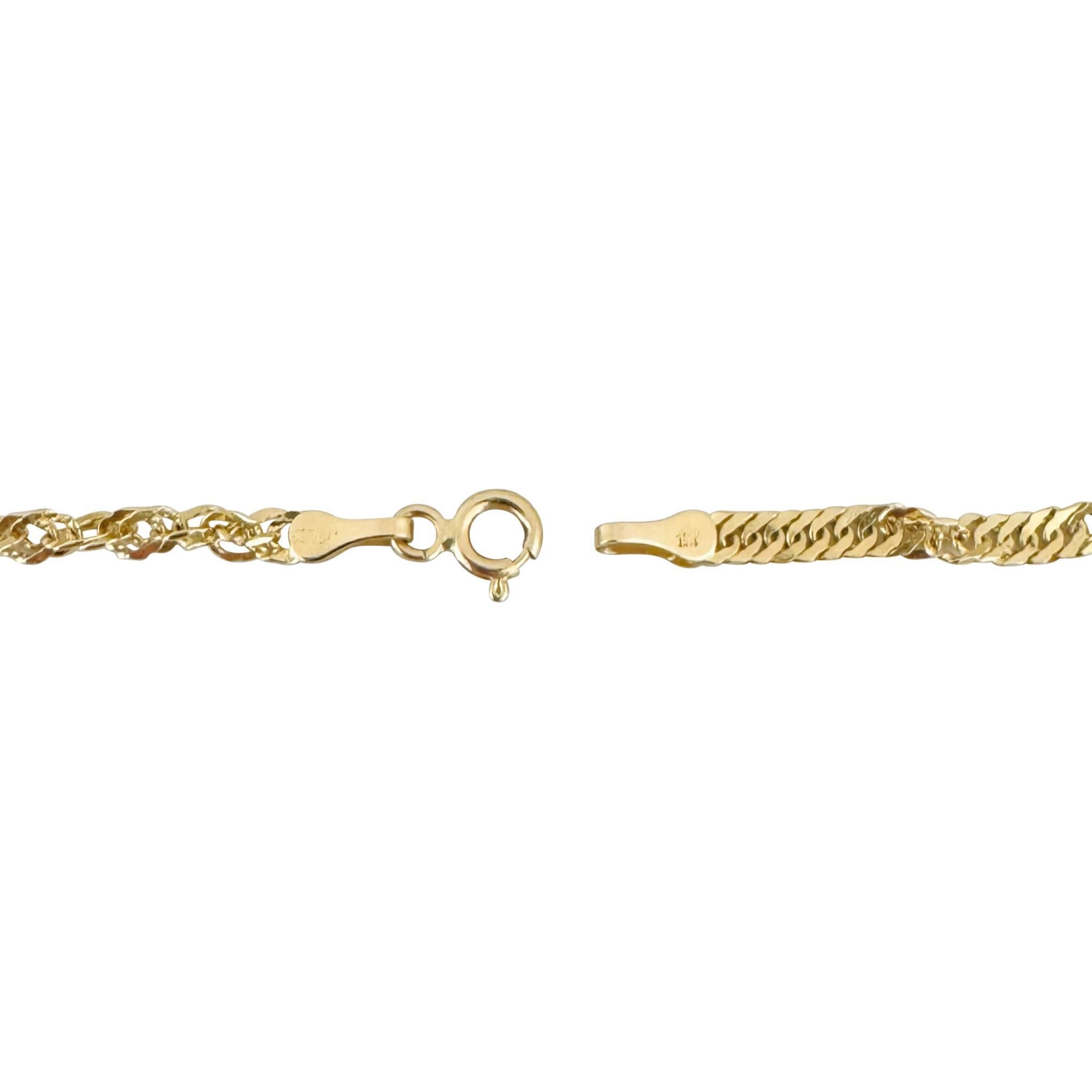 Pulsera de eslabones finos muy ligeros Milor de oro amarillo de 14 quilates Italia 7 2