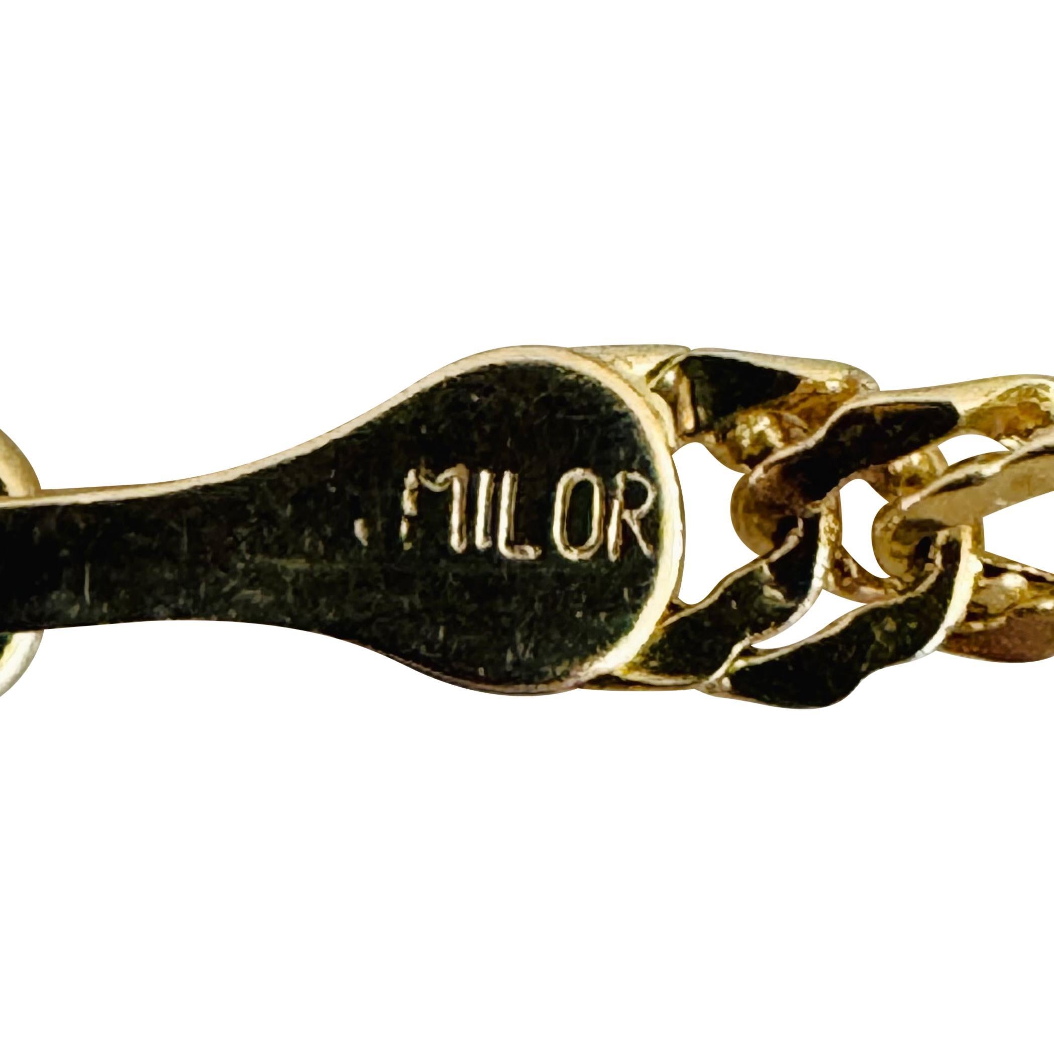 Pulsera de eslabones finos muy ligeros Milor de oro amarillo de 14 quilates Italia 7 4