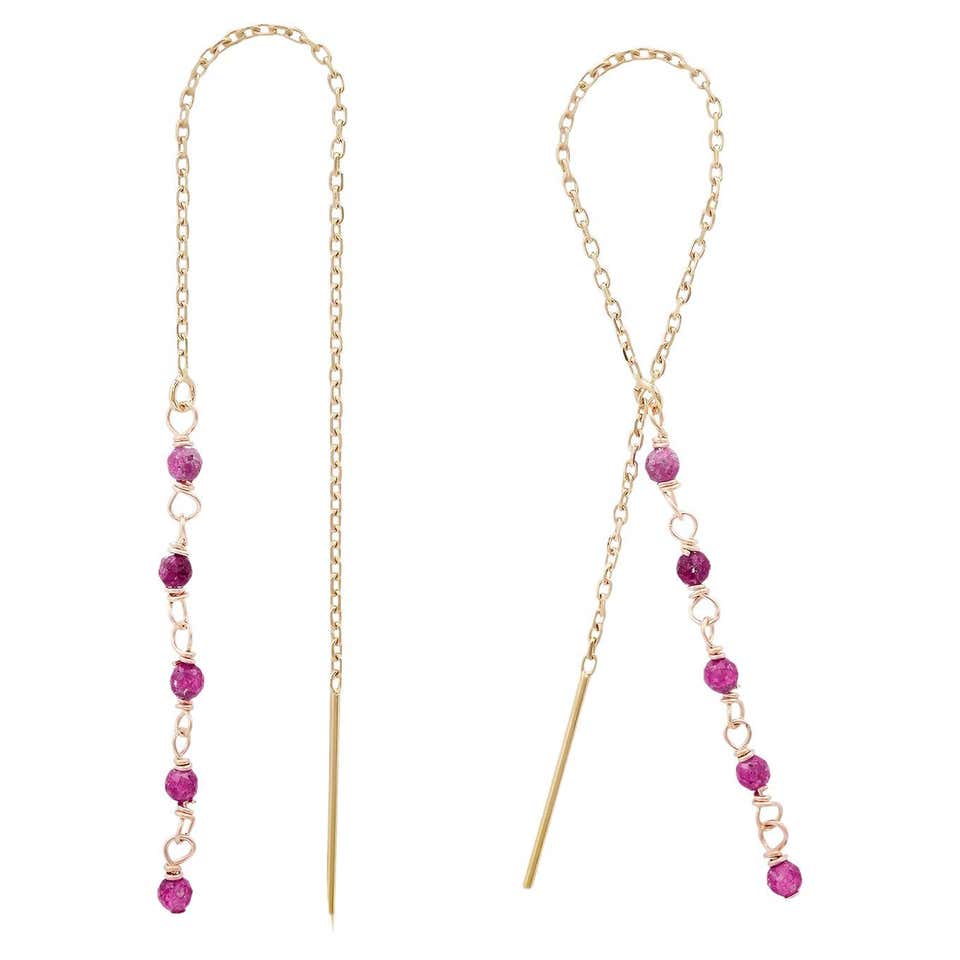 Thread Earring Yellow Snake threader chain earrings 14k gold /. For Sale at 1stDibs | snake ...