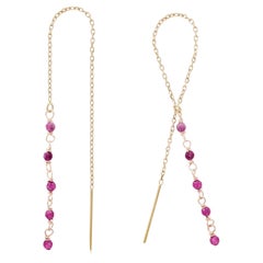 Boucles d'oreilles en or jaune 14K avec rubis