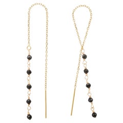 14K Yellow Gold Threader Earrings with Spinel