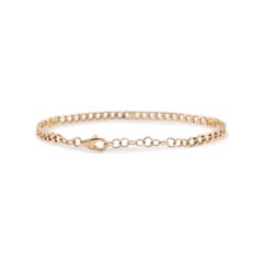 14K Yellow Gold Three Diamond Cuban Link Bracelet