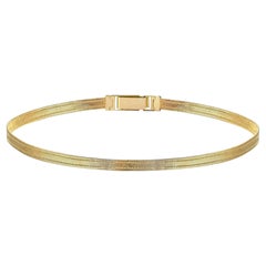 14K Yellow Gold Three Line Choker