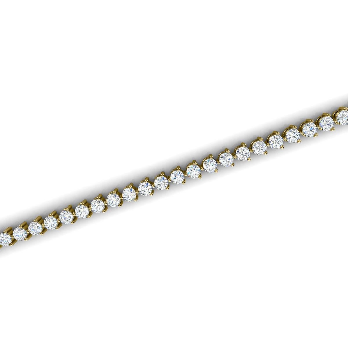 3 ct diamond tennis bracelet yellow gold