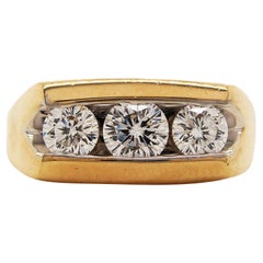 14 Karat Yellow Gold Three-Stone Leo Diamond Ring