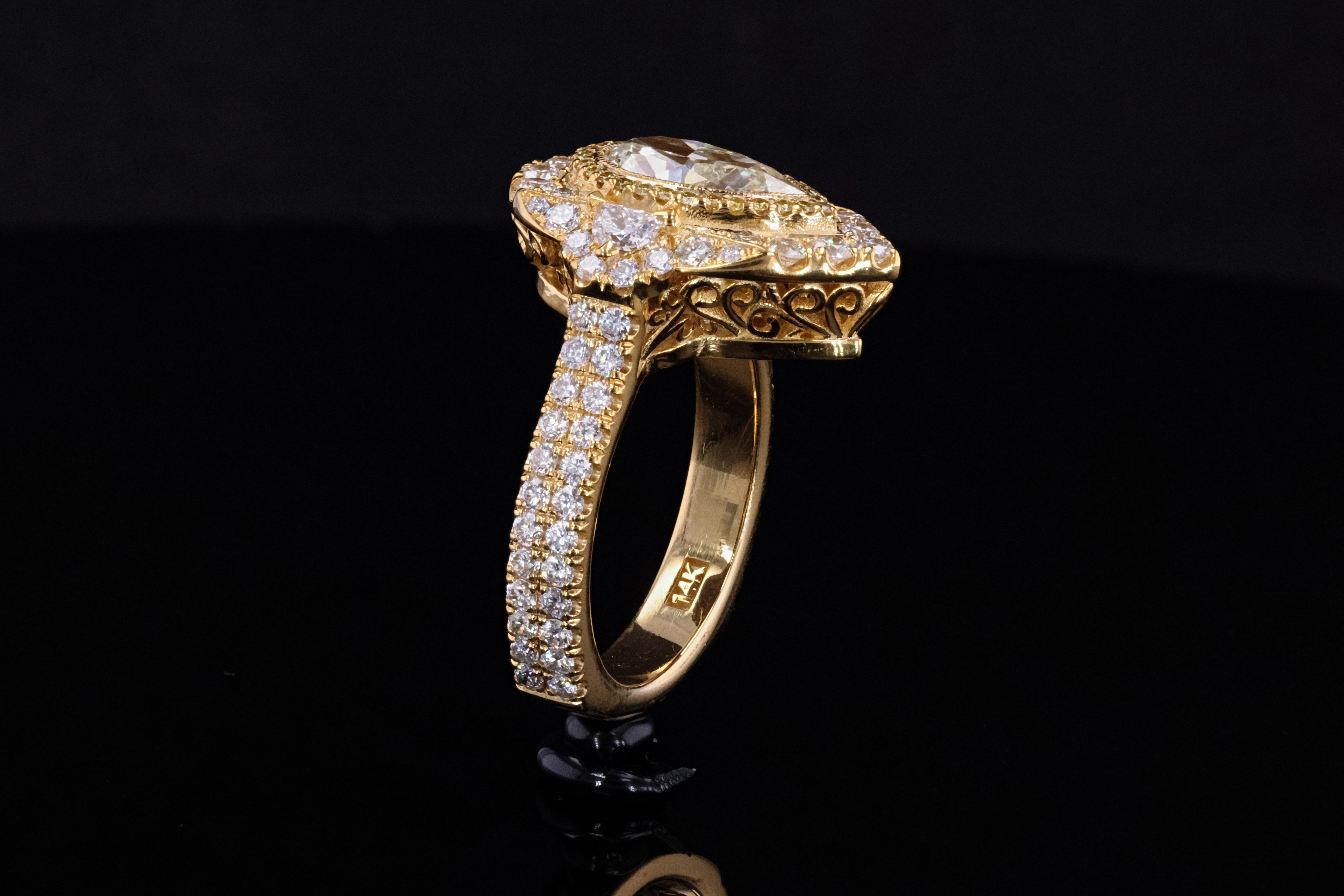 Women's 14k Yellow Gold Three Stone Ring