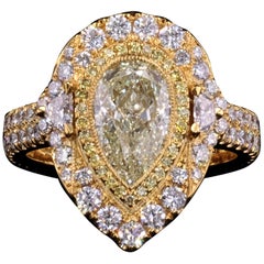 14k Yellow Gold Three Stone Ring