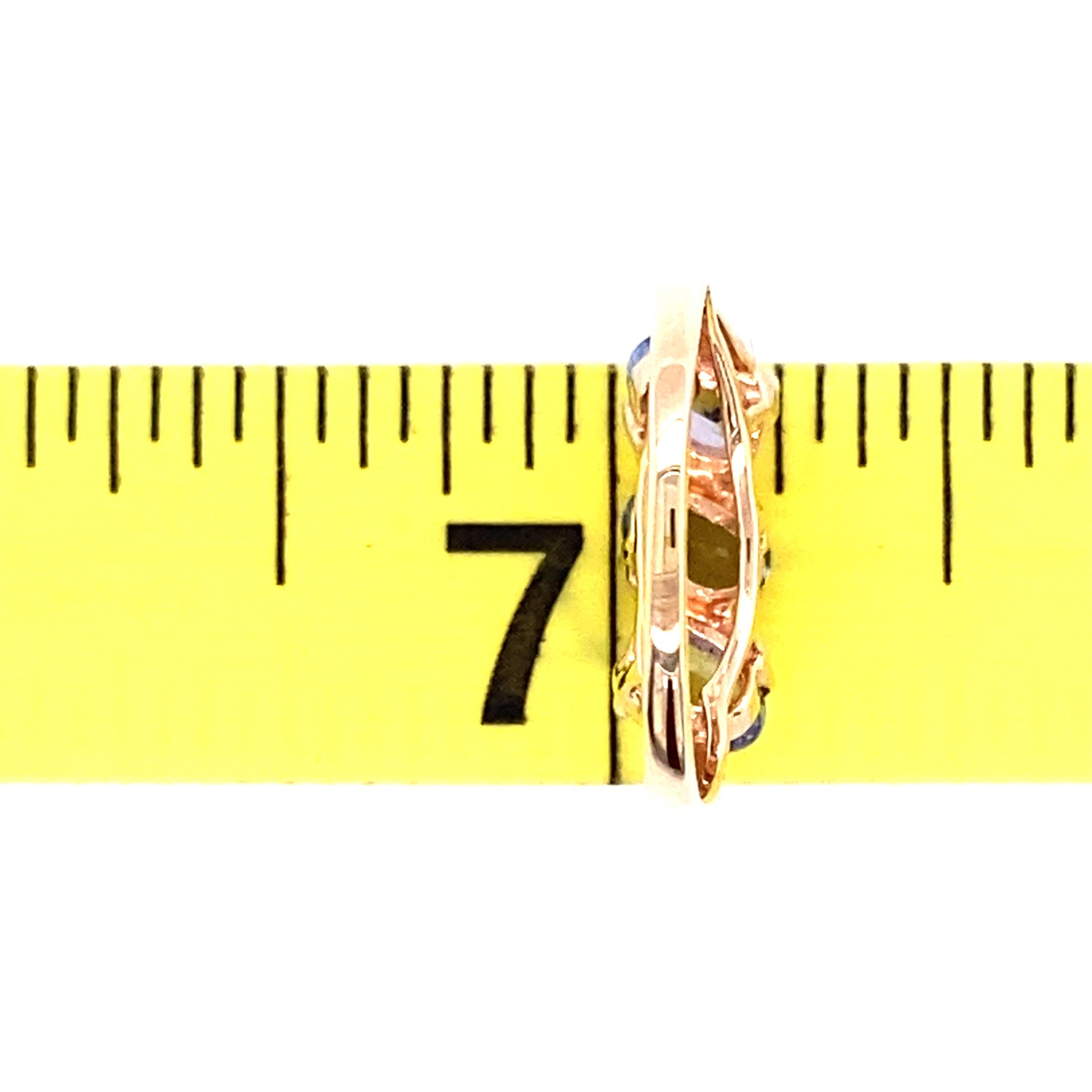 1,20 Karat Tansanit Drei Stein Dezember Geburtsstein Gelbgold Ring 3