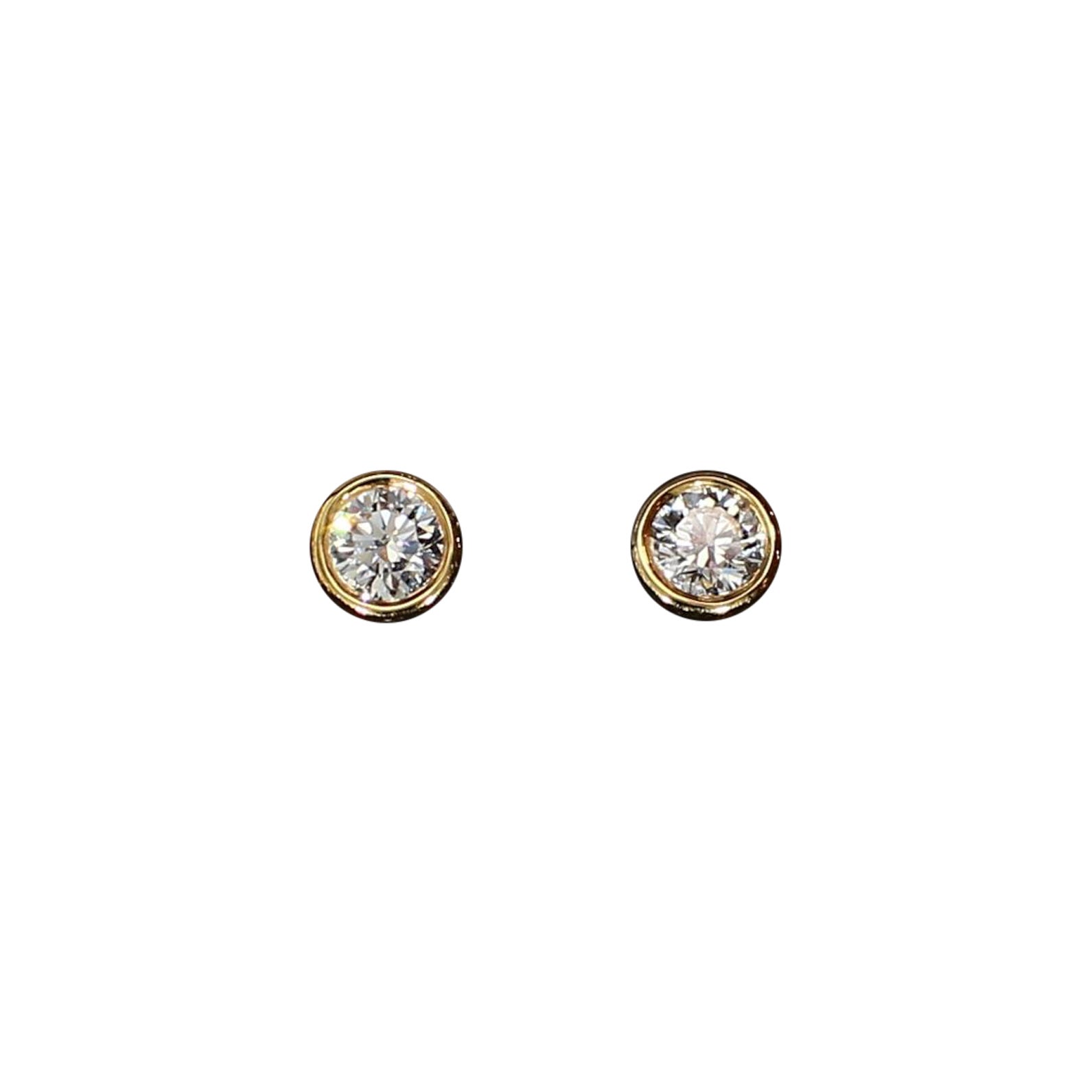 Or jaune 14k Tiffany 
Co. Boucles d
oreilles avec 0,3 ct de diamants F/VS2 en vente