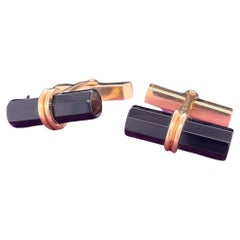 14K Yellow Gold Tiffany & Co Onyx Cufflinks