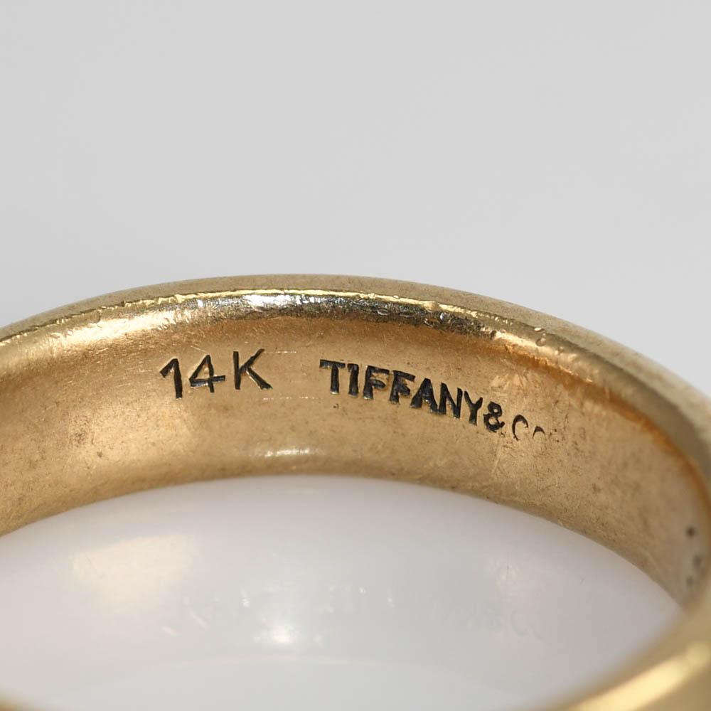 14k Yellow Gold Tiffany & Co Wedding Ring, 8.4gr For Sale 1