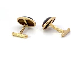 14k Yellow gold Tiger Eye Cufflinks