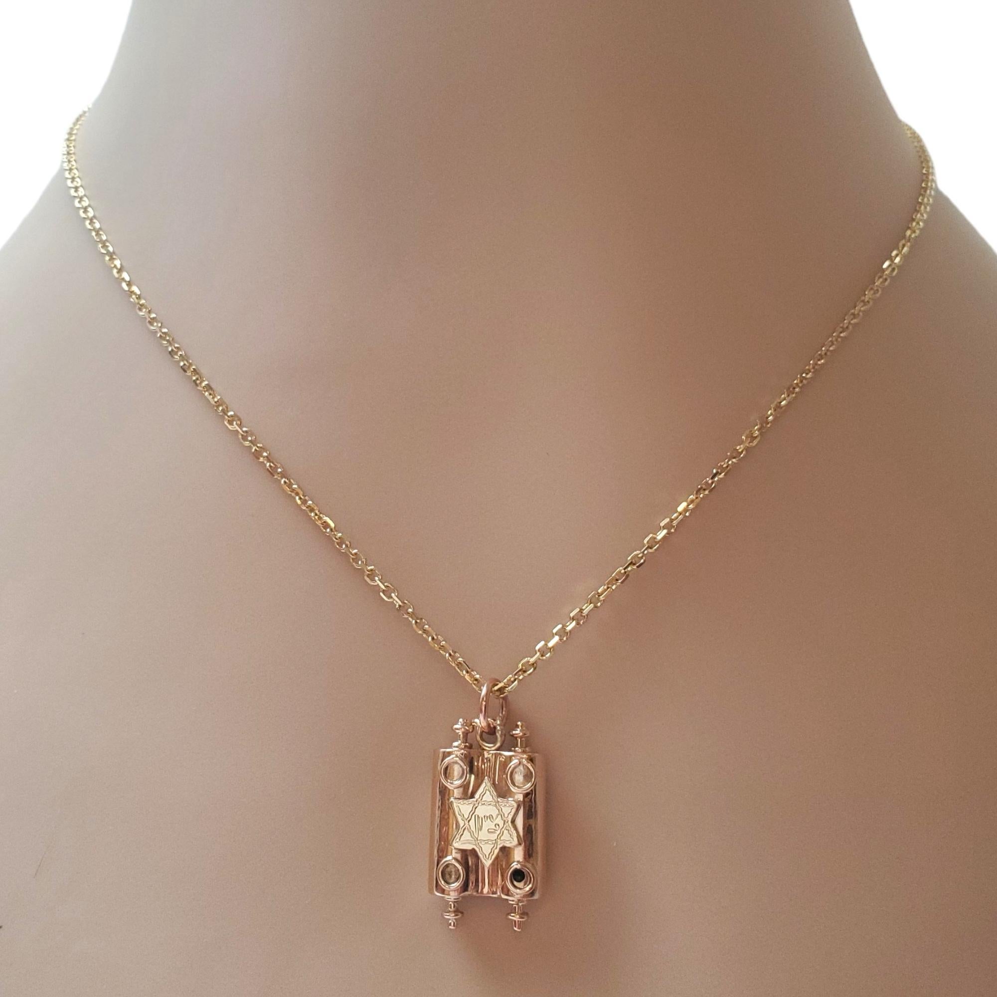 14K Rose and Yellow Gold Torah Charm #17602 For Sale 4