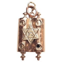 14K Rose and Yellow Gold Torah Charm #17602
