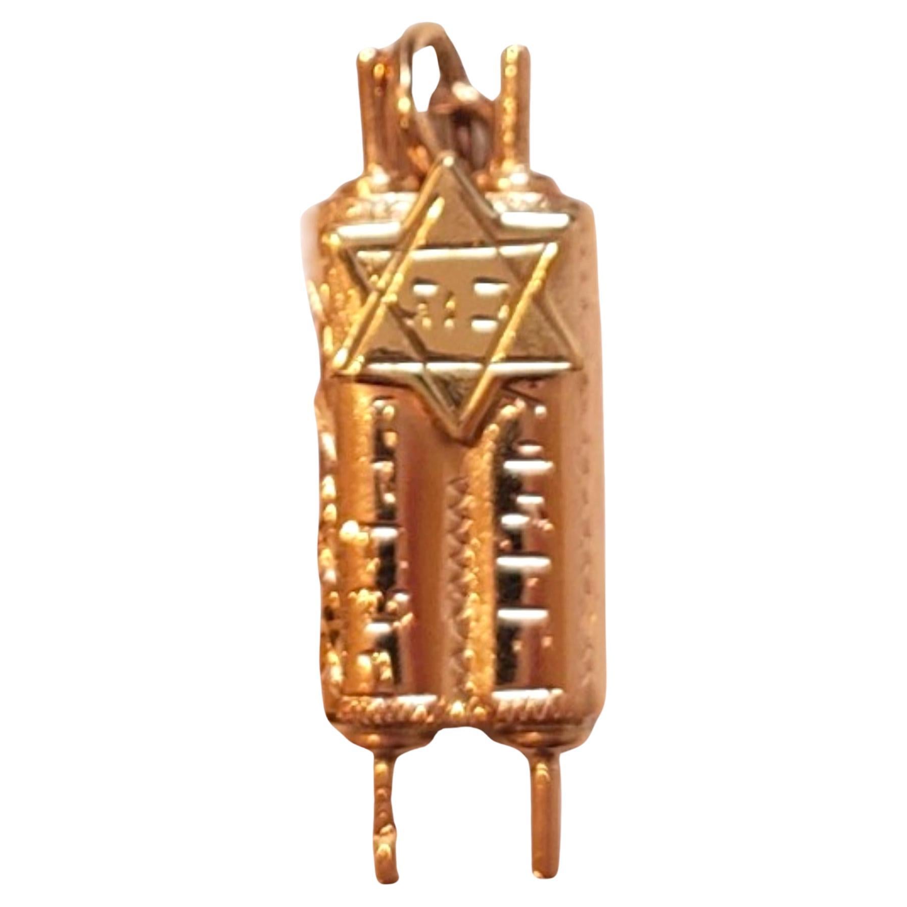 14K Yellow Gold Torah Charm #18012