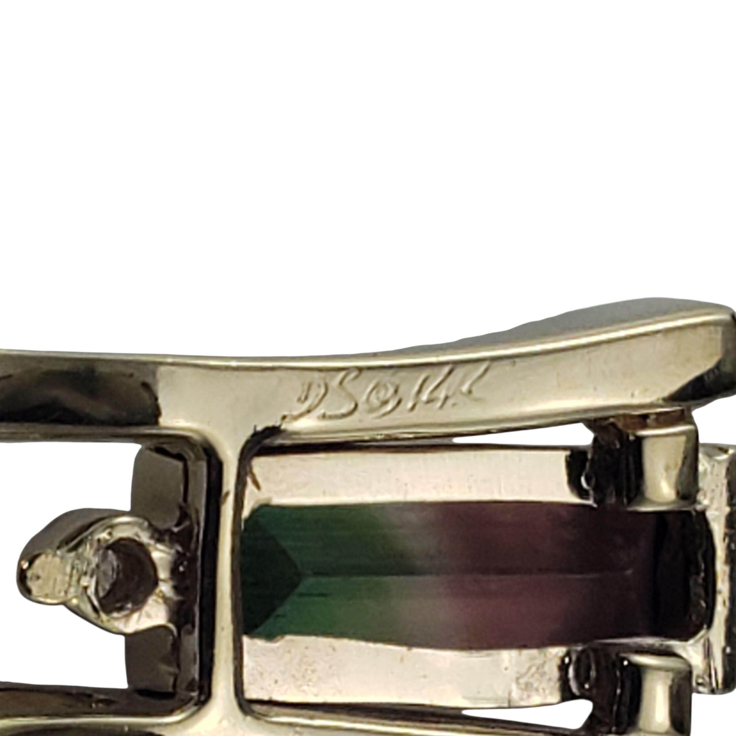 Women's 14K Yellow Gold Tourmaline and Diamond Pendant JAGi Certified #22683 For Sale