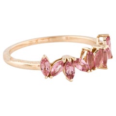 Bracelet en or jaune 14 carats orné d'une tourmaline rose marquise brillante de 0,69 carat