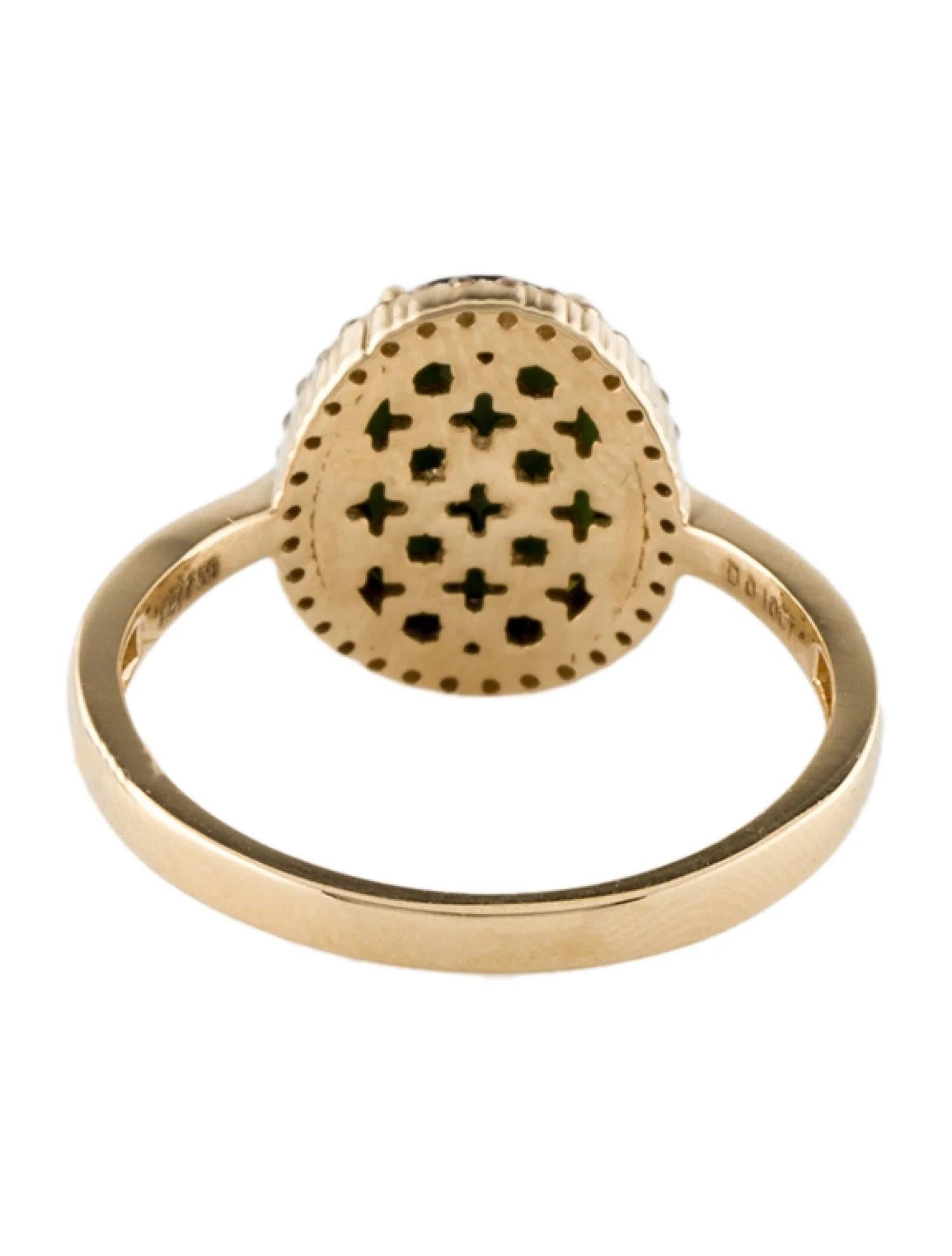 14K Gelbgold Turmalin & Diamant Cocktail-Ring, Größe 7  Brillantturmalin (Ovalschliff) im Angebot