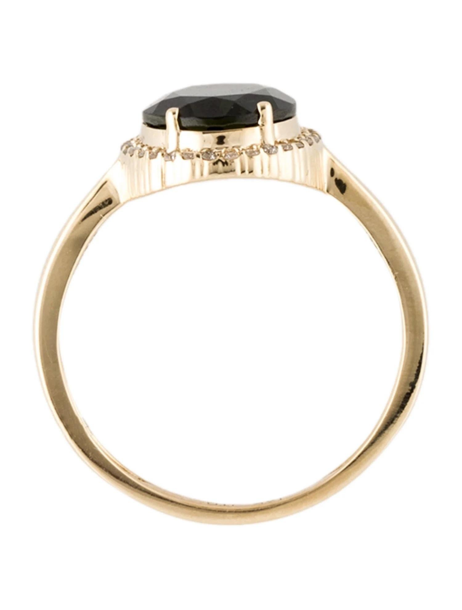 14K Gelbgold Turmalin & Diamant Cocktail-Ring, Größe 7  Brillantturmalin im Zustand „Neu“ im Angebot in Holtsville, NY