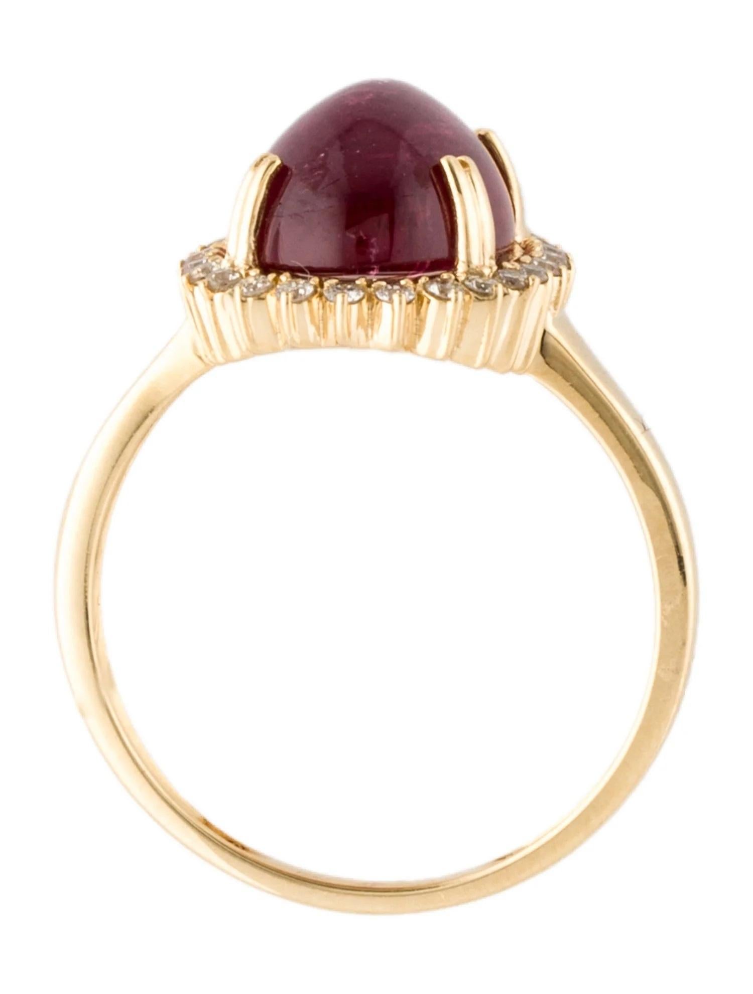 Bague cocktail en or jaune 14 carats, tourmaline et diamants, taille 7  Cabas tourmaline ovale Neuf - En vente à Holtsville, NY