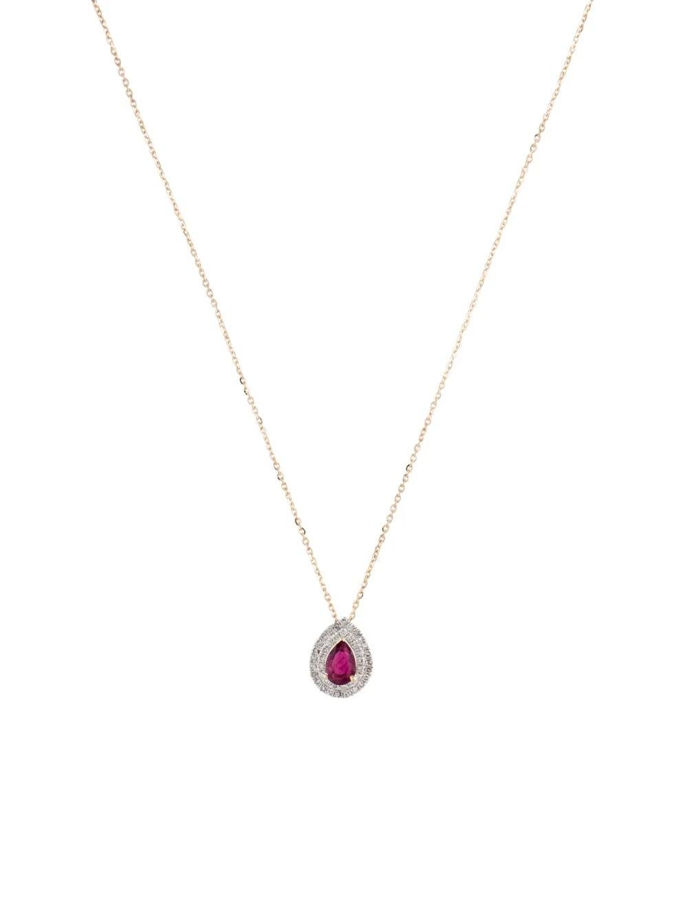 Indulge in timeless elegance with this stunning Rhodium-Plated & 14K Yellow Gold Pendant Necklace. Featuring a captivating Pear Modified Brilliant Tourmaline adorned with shimmering diamonds, this exquisite piece exudes luxury and