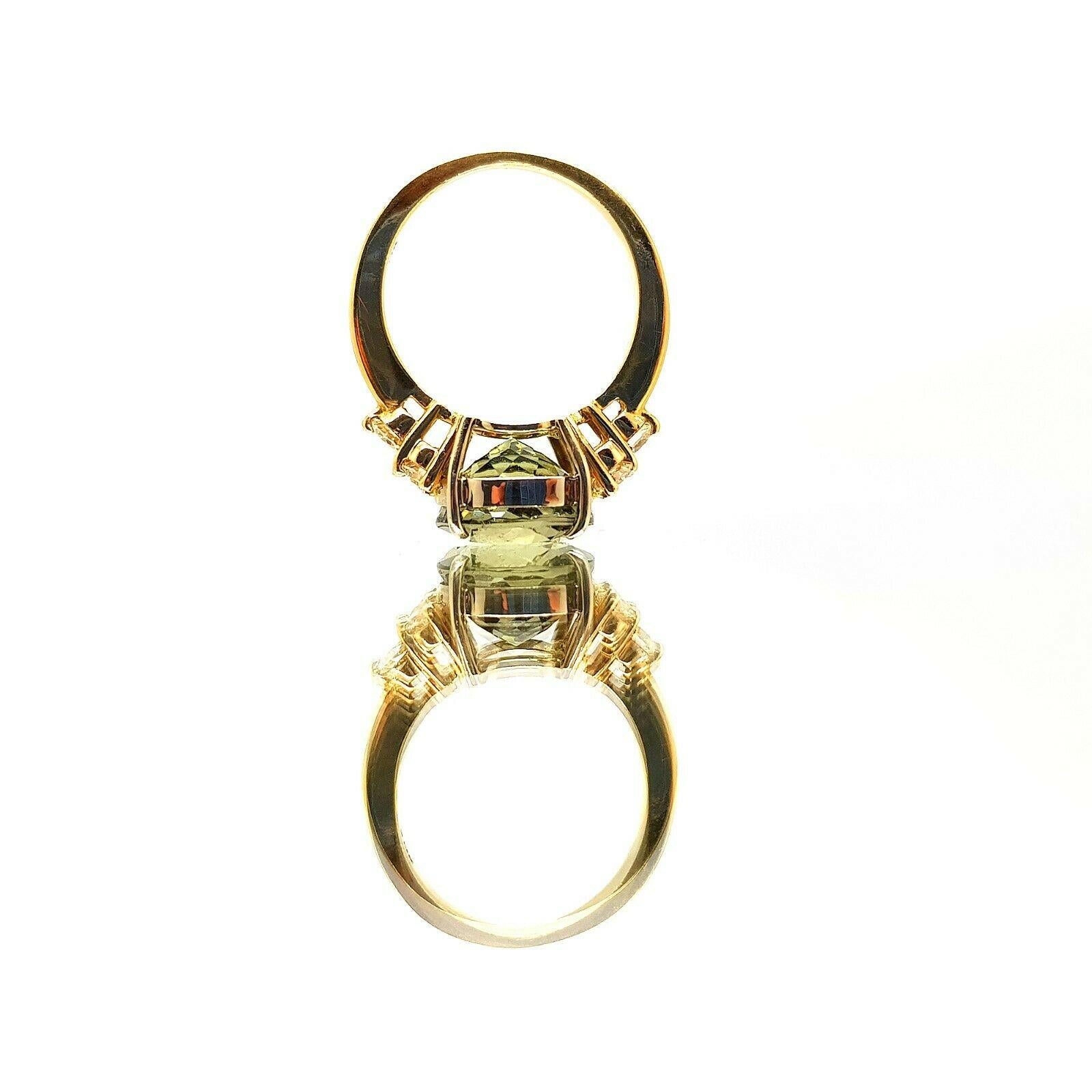 Contemporary 14 Karat Yellow Gold Tourmaline Diamond Ring