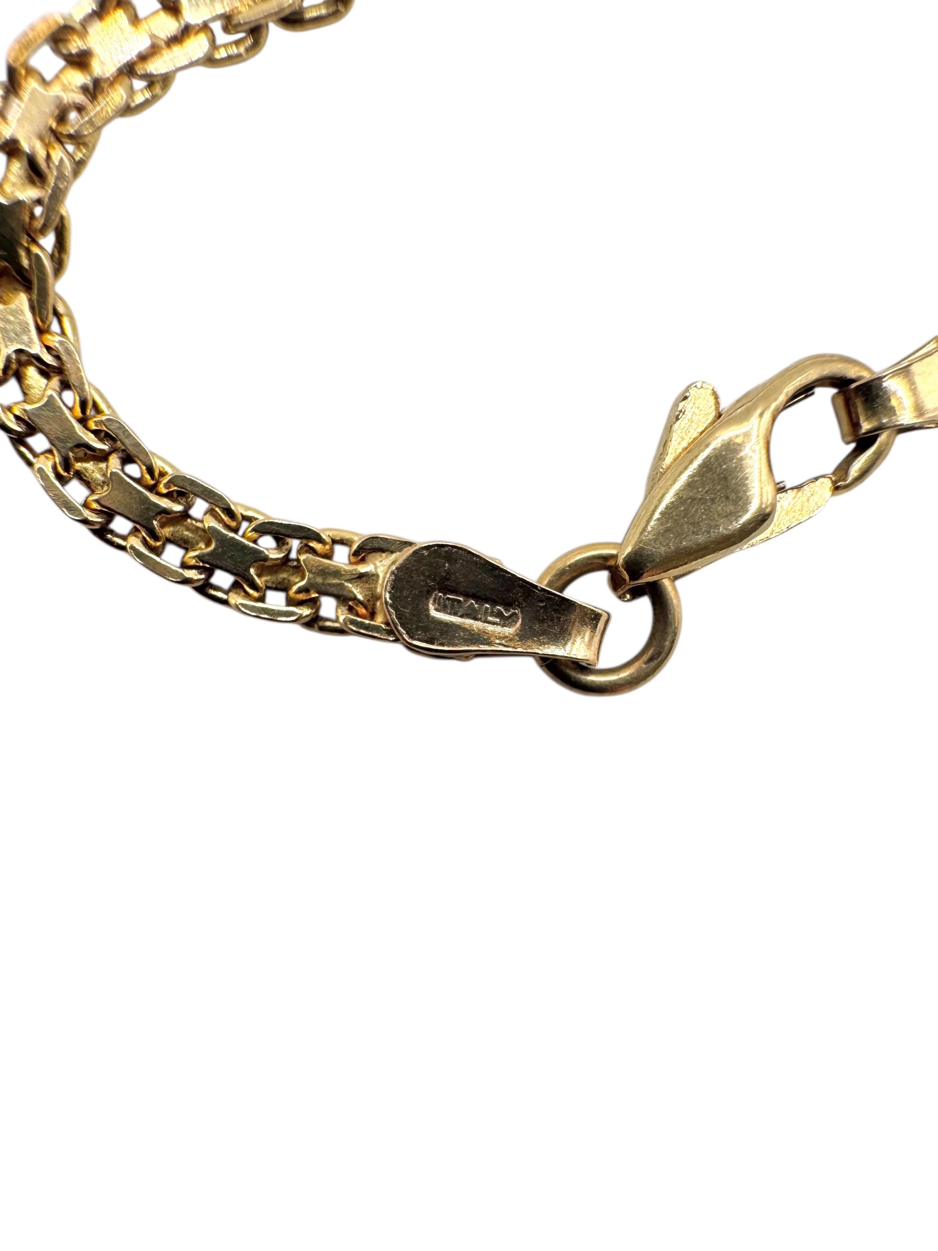 14K Yellow Gold Tourmaline, Ruby, and Sapphire Floral Basket Pendant Necklace en venta 1