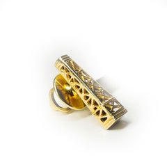 14k Yellow Gold Tower Tie Pin