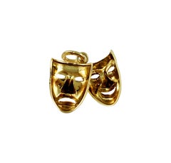 14K Yellow Gold Tragedy & Comedy Mask Charm