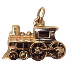 14K Yellow Gold Train Engine Charm #25627