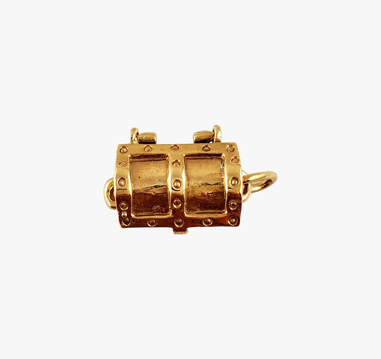14k Yellow Gold Treasure Chest Charm at 1stDibs