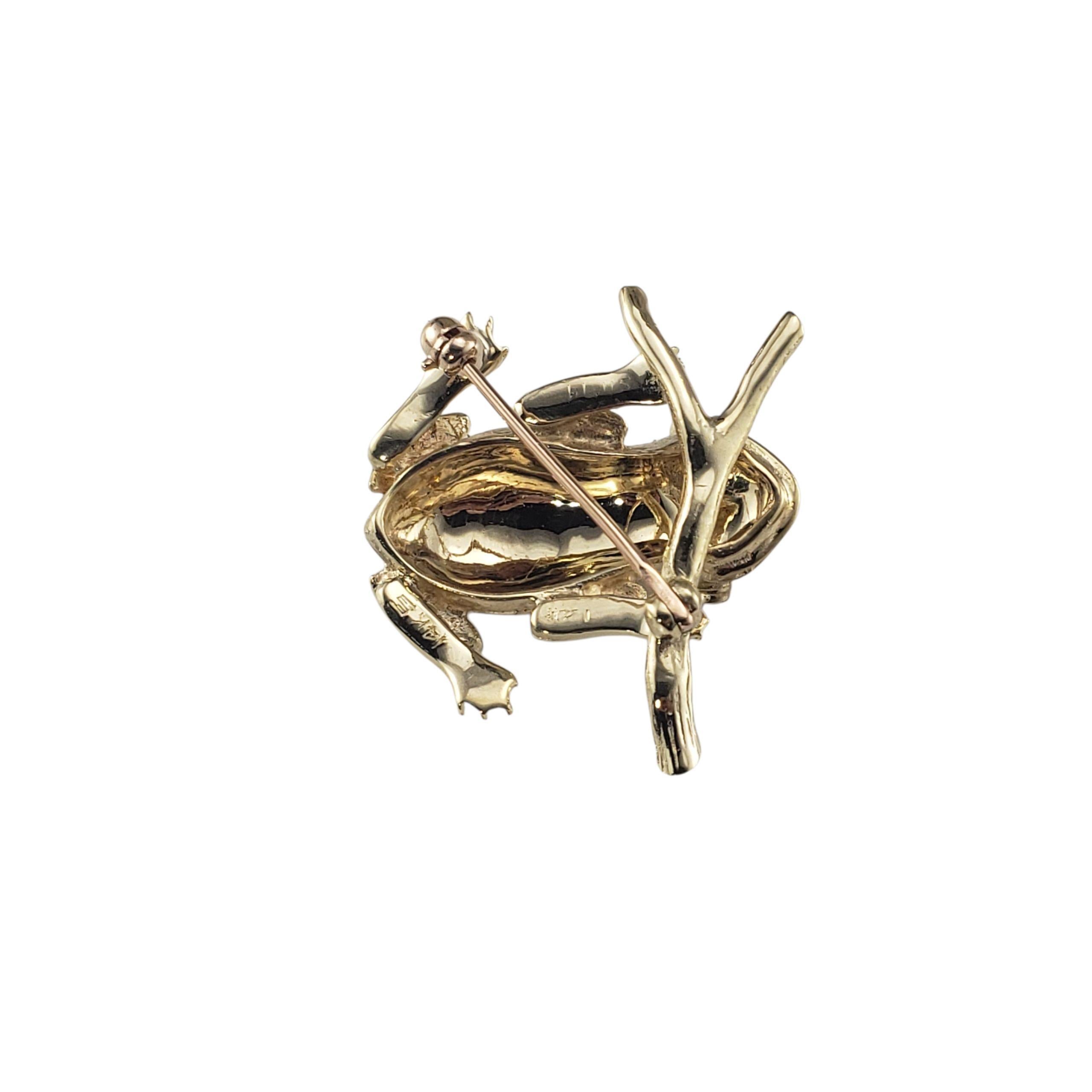 14K Gelbgold Laubfrosch Brosche/Nadel #23403 im Zustand „Gut“ im Angebot in Washington Depot, CT