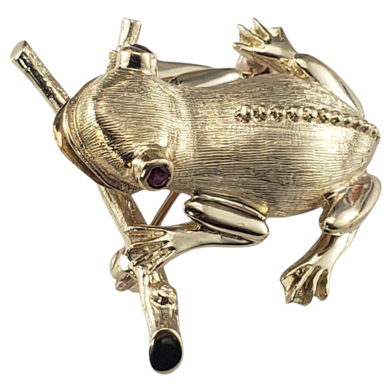 14K Gelbgold Laubfrosch Brosche/Nadel #23403 im Angebot