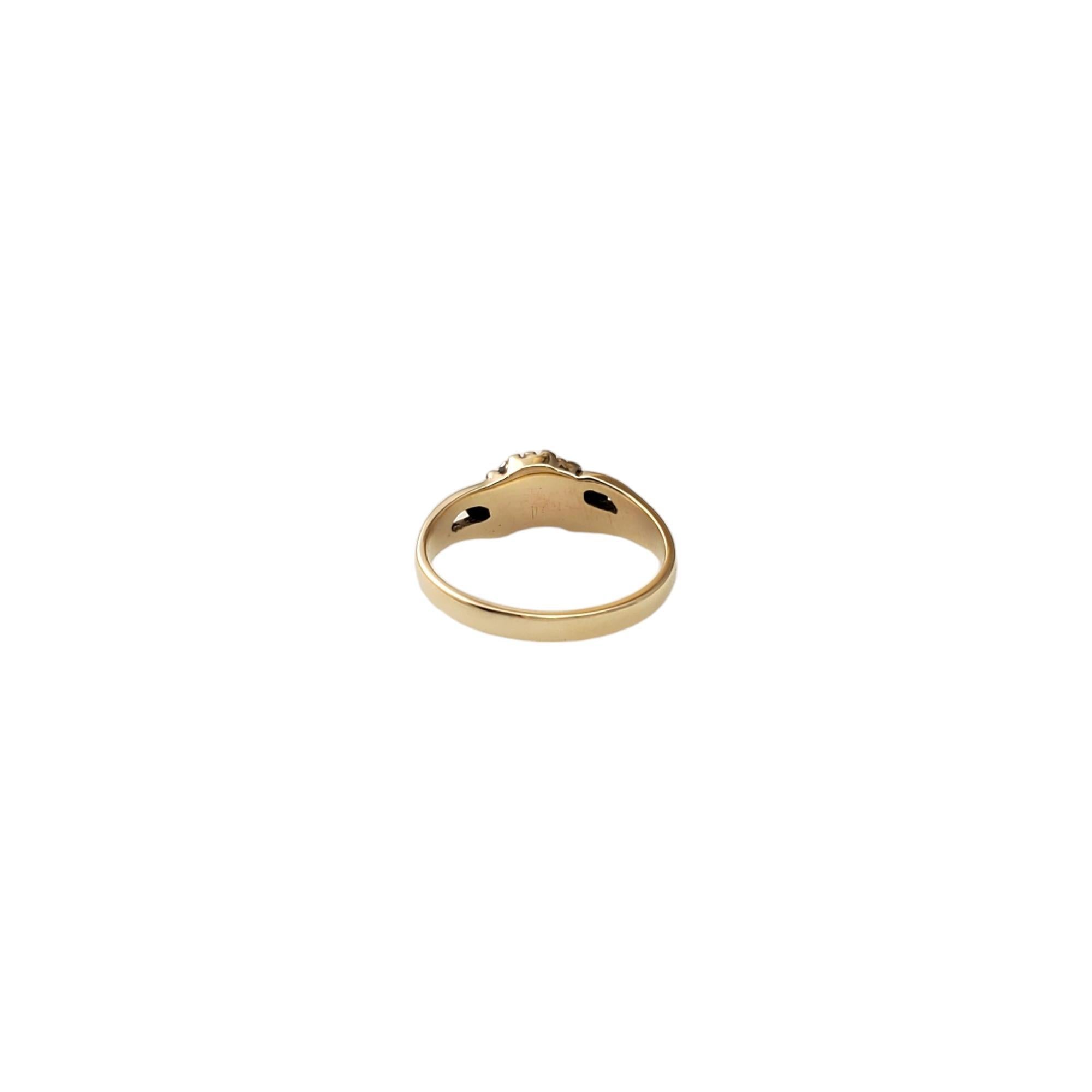 Round Cut 14K Yellow Gold Tri Color Hearts Ring Band #16560 For Sale