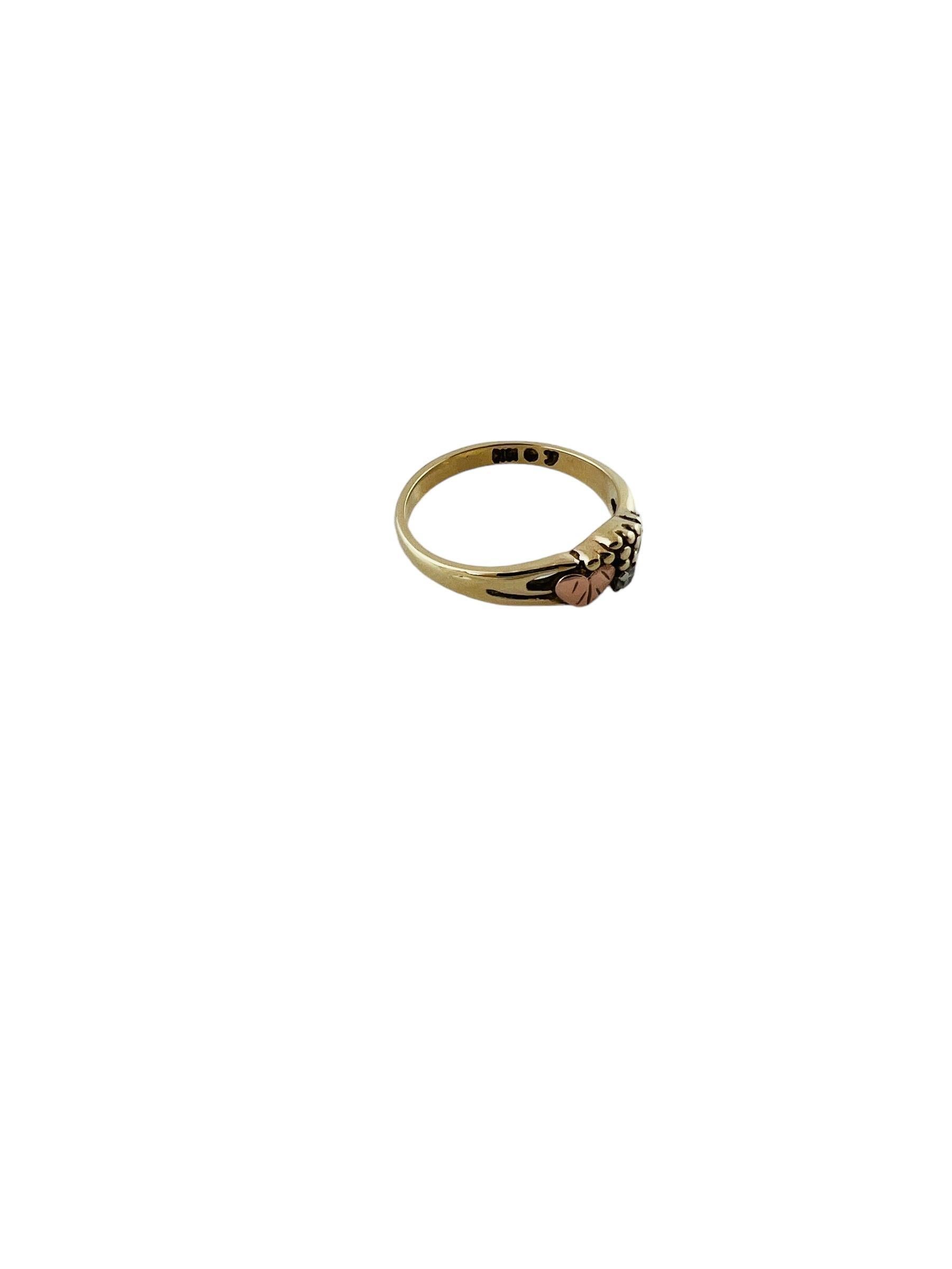 14K Yellow Gold Tri Color Hearts Ring Band #16560 For Sale 2
