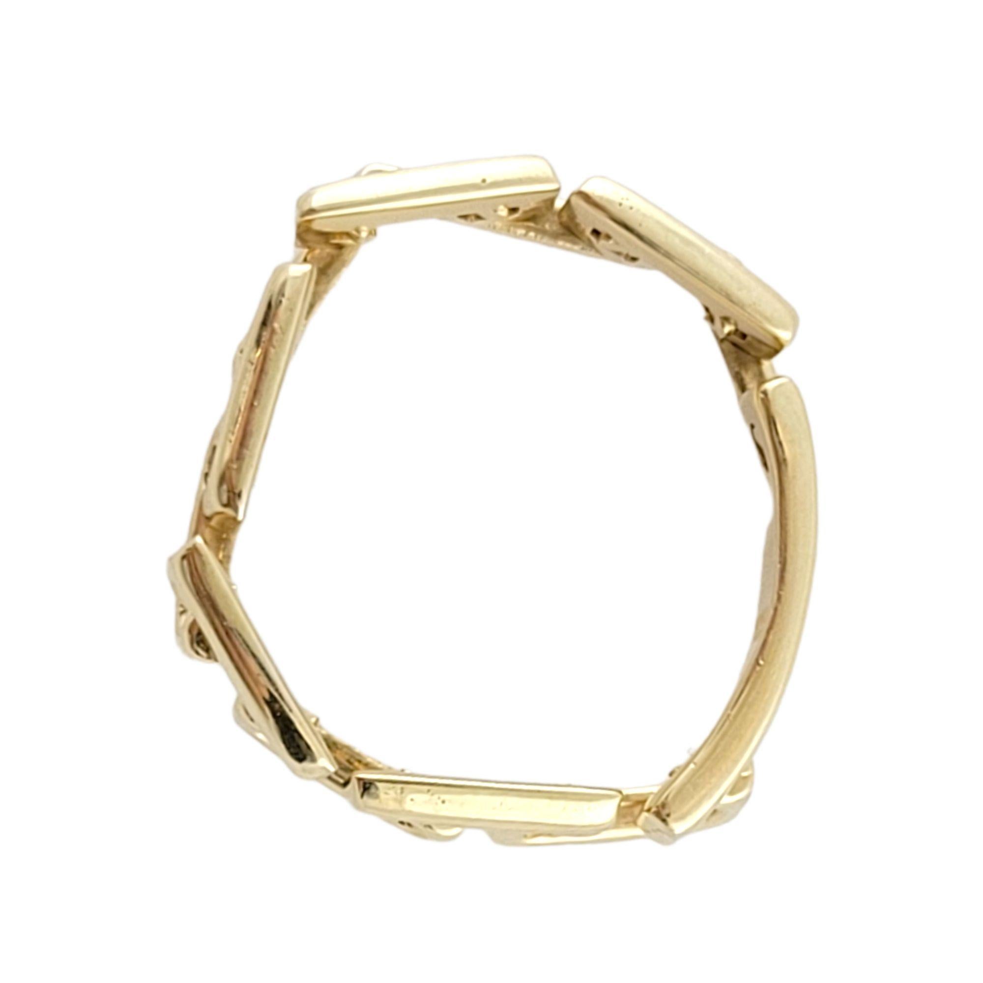 14K Gelbgold Stammesgliederring Größe 6,75 3