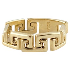 14k Yellow Gold Tribal Link Ring