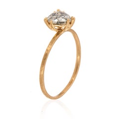 14 Karat Yellow Gold Trilion Salt and Pepper Diamond Ring 'Center -0.74 Carat'