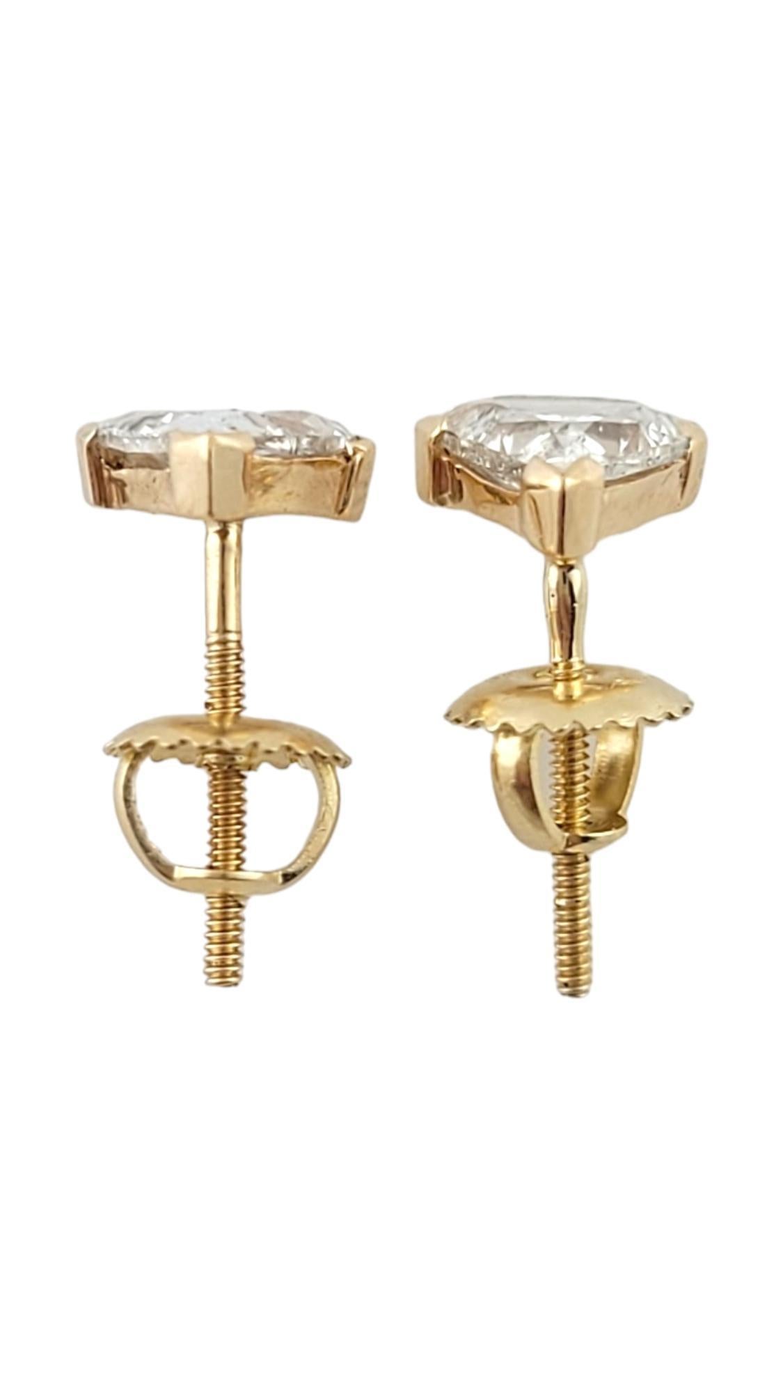 Brilliant Cut 14K Yellow Gold Trillion Cut Diamond Stud Earrings #18085 For Sale