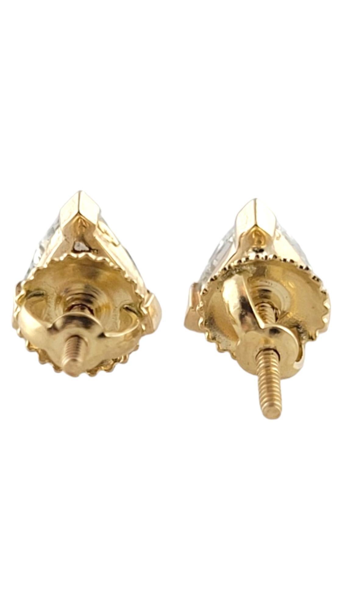 14K Yellow Gold Trillion Cut Diamond Stud Earrings #18085 In Good Condition For Sale In Washington Depot, CT