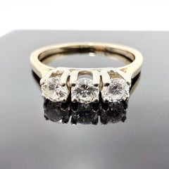 14K Yellow Gold Trinity Natural Diamond Ring – VS-2 Clarity, I-J Colour