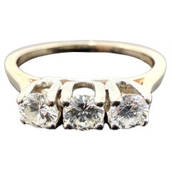 14K Yellow Gold Trinity Natural Diamond Ring – VS-2 Clarity, I-J Colour