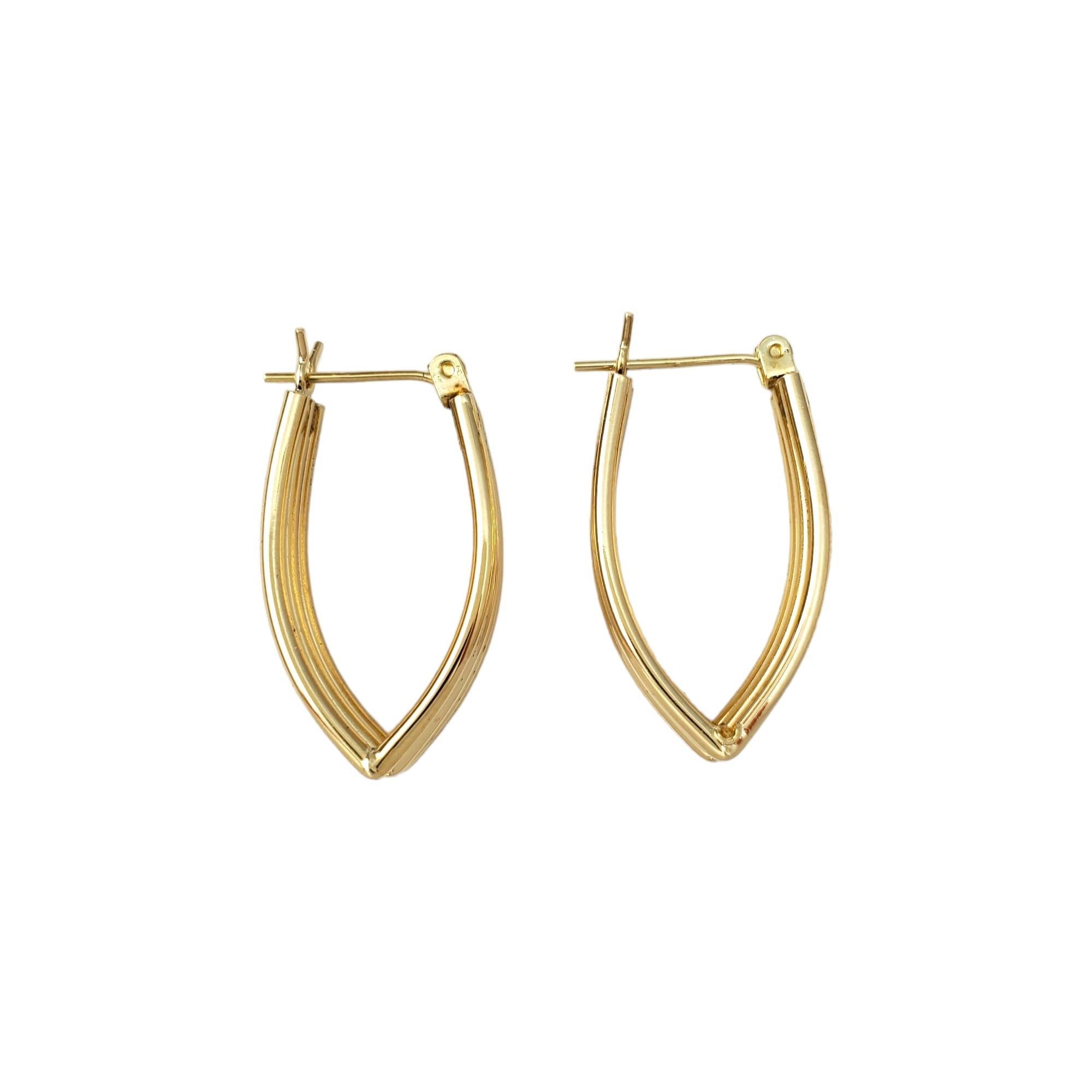 Women's 14K Yellow Gold Triple Hoop Earrings #17006 For Sale