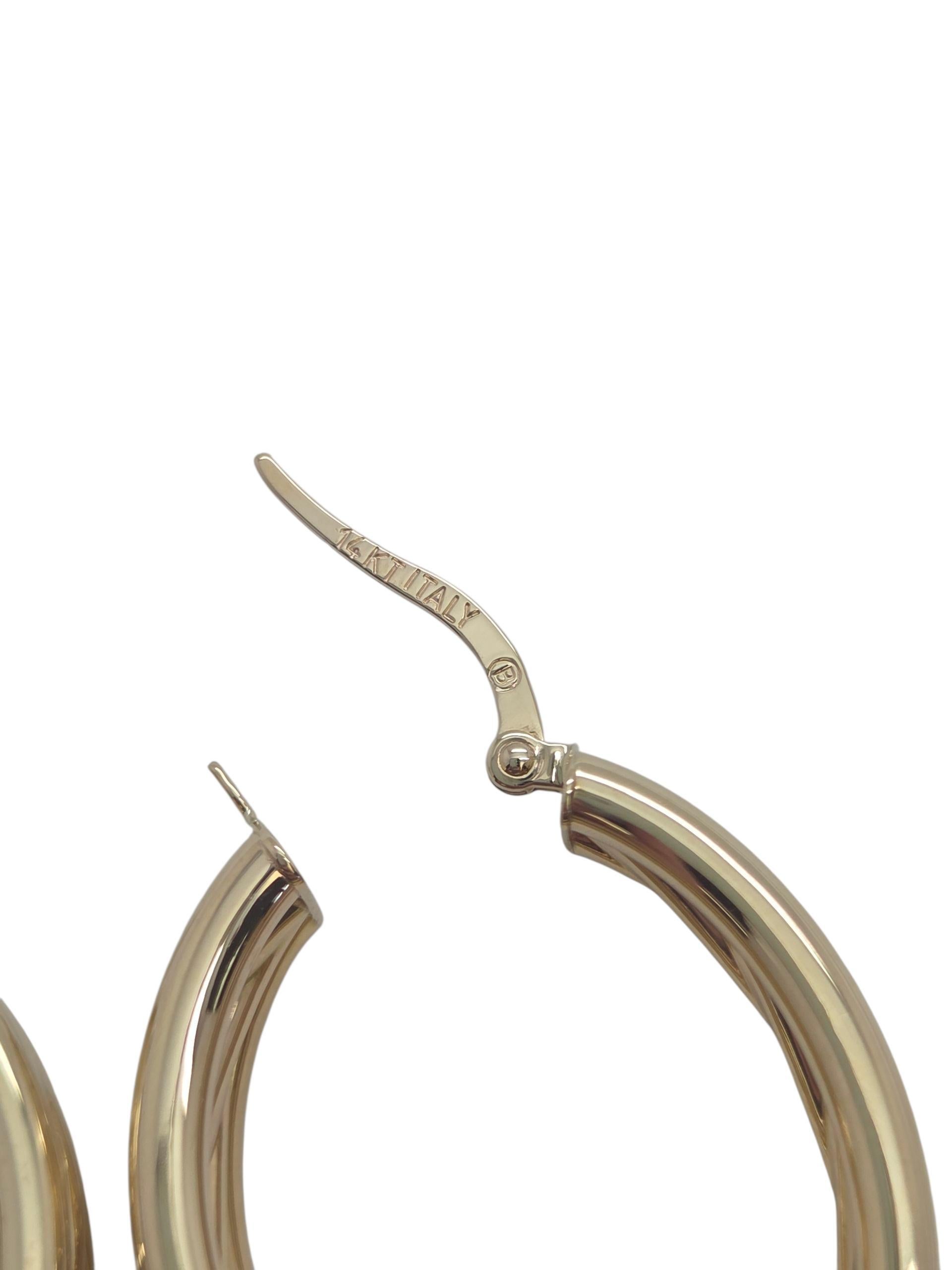 Contemporain Boucles d'oreilles triple en or jaune 14K #23821 en vente