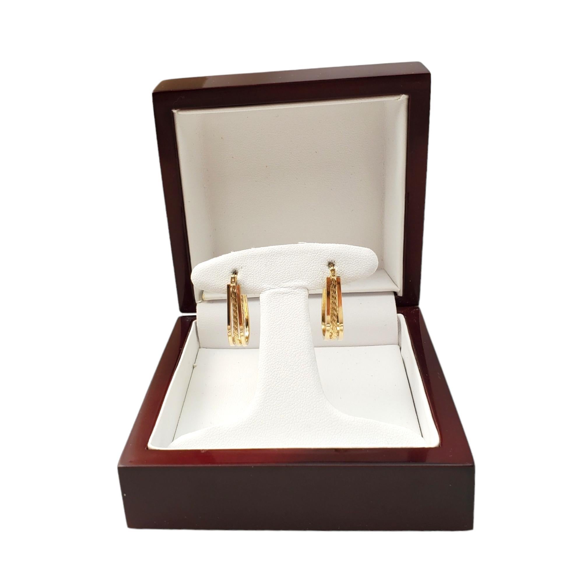 14K Gelbgold Dreifach-Reihe Kabel-Ohrringe #17014 im Angebot 8
