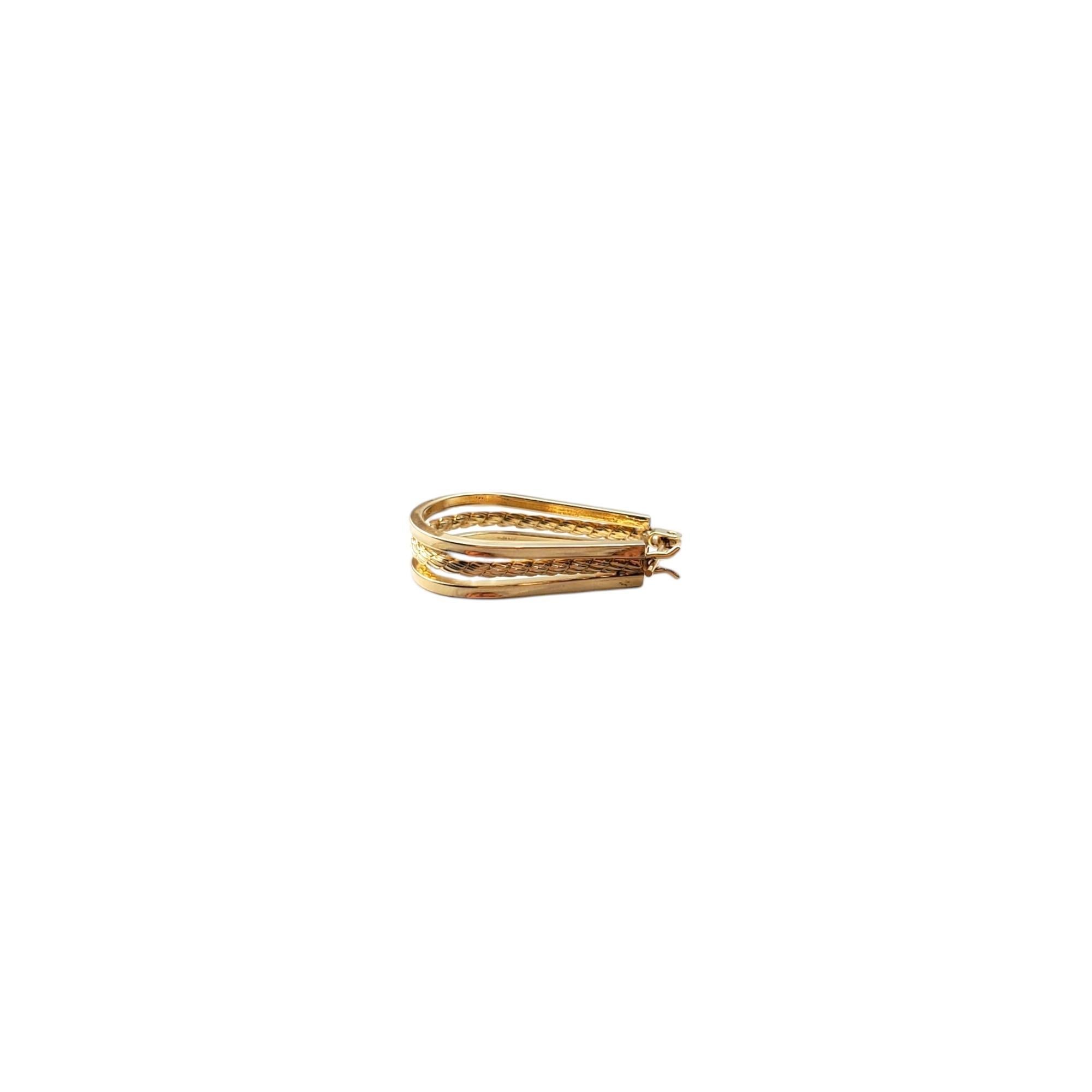 14K Gelbgold Dreifach-Reihe Kabel-Ohrringe #17014 im Angebot 2
