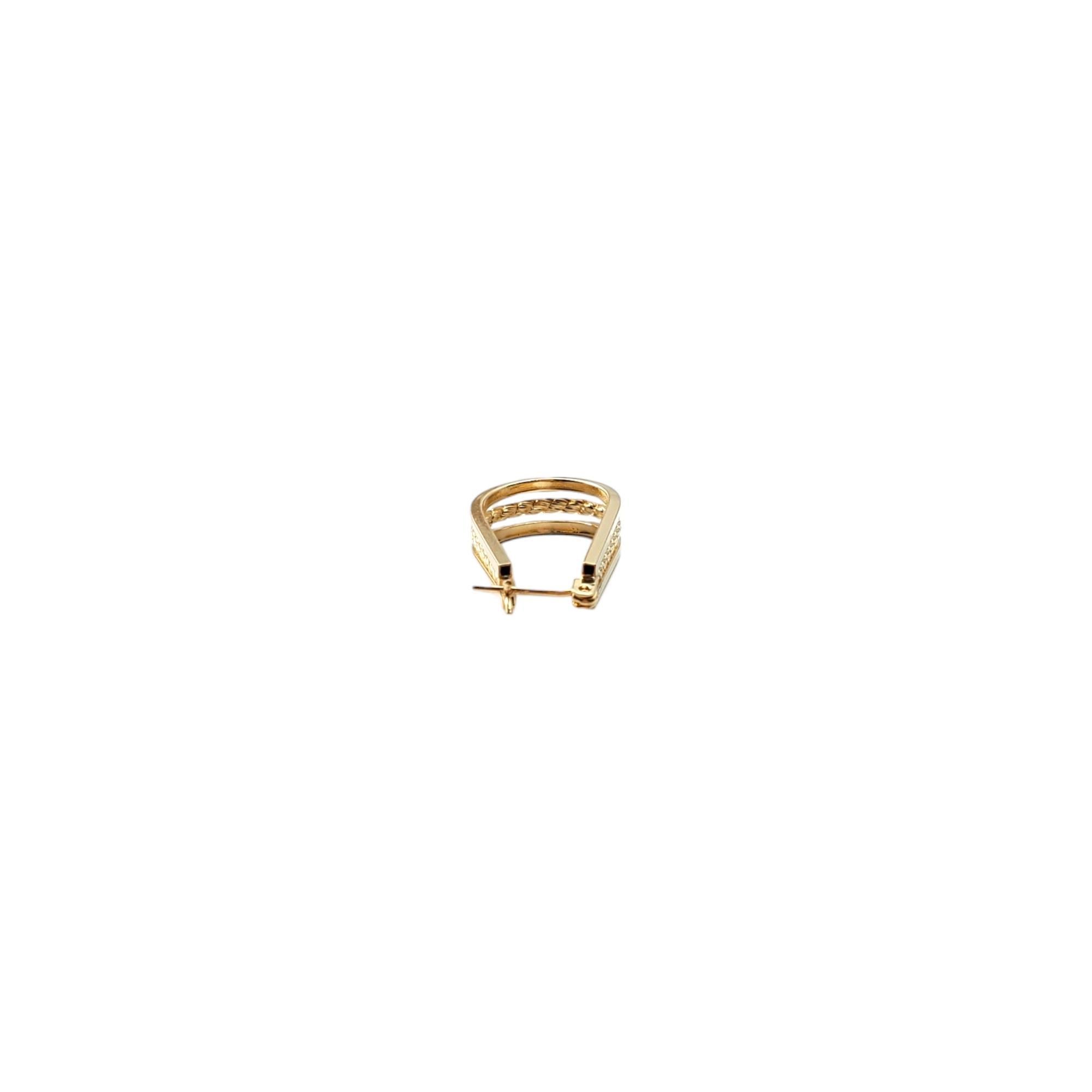 14K Gelbgold Dreifach-Reihe Kabel-Ohrringe #17014 im Angebot 3