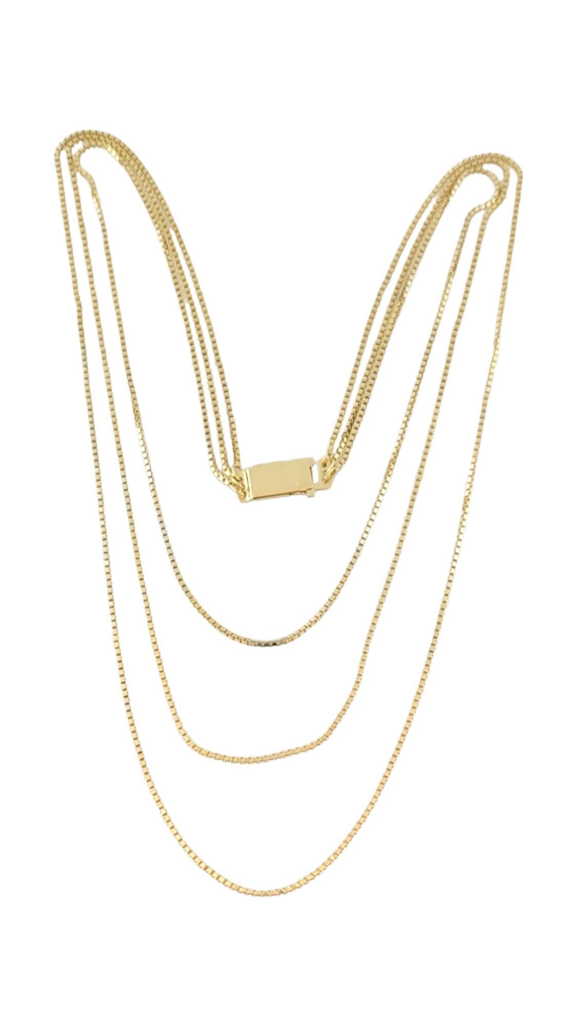 14K Gelbgold Dreireihige Schachtelkette Halskette im Zustand „Gut“ im Angebot in Washington Depot, CT