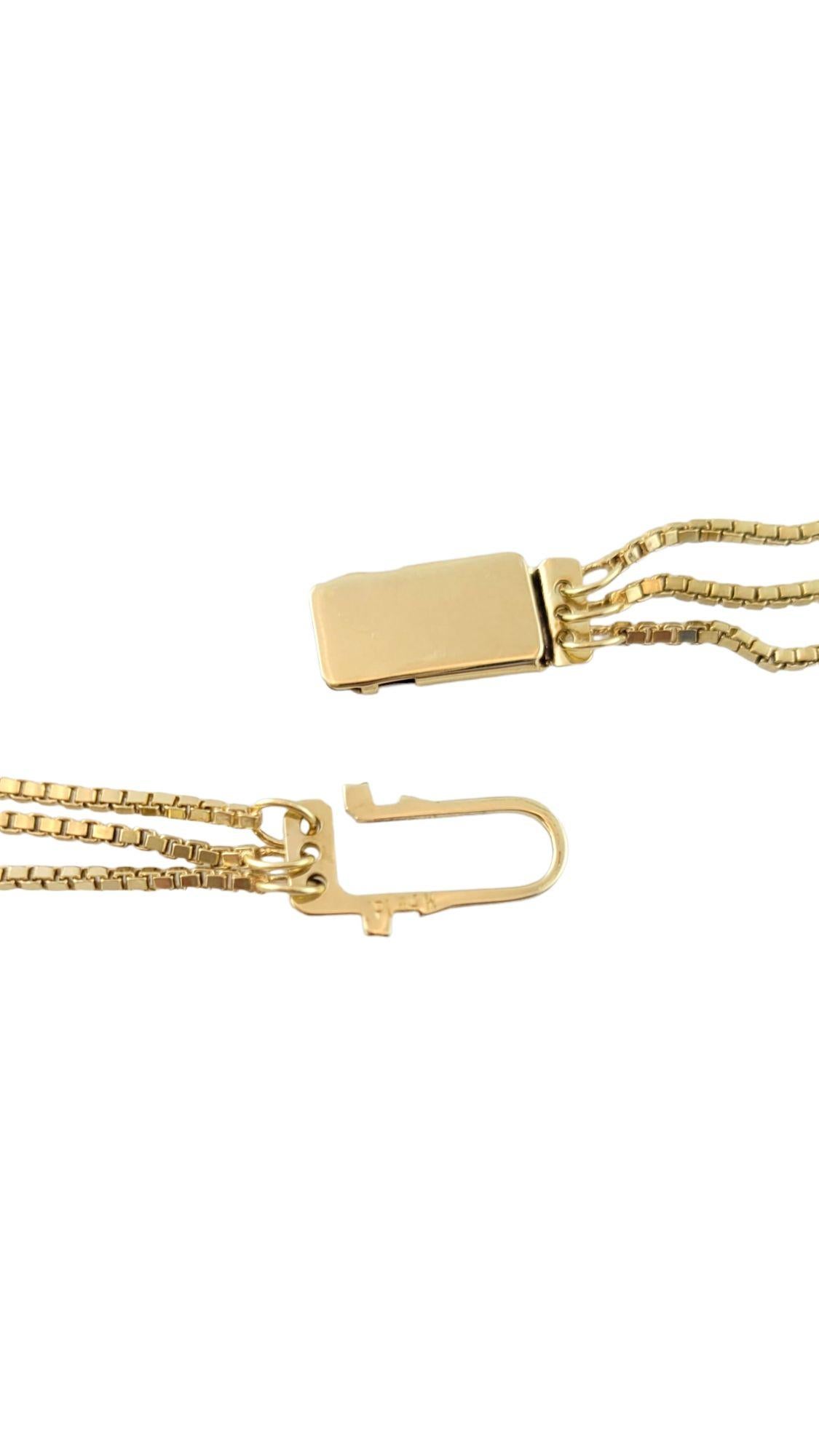 14K Gelbgold Dreireihige Schachtelkette Halskette im Angebot 1